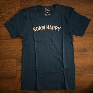 Blue Roam Happy T Shirt Unisex Size Small Outdoors Adventure Casual